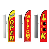 Open Flags for Business Advertising Feather Flag Kit Open Look Welcome V952-QGYMQGQWAOPP37QX0V0