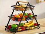 Heavy-Duty Metal Fruit Storage Basket Space-Saving Organizer for V1102-JSSGL002