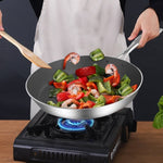 SOGA Stainless Steel Fry Pan 24cm Frying Pan Induction FryPan Non Stick Interior FRYPANNS2870A24CM