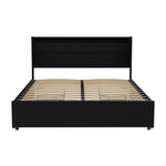 Artiss Bed Frame Queen Size LED with 4 Drawers Black DUNN BFRAME-H-DUNN-Q-BK-ABC