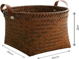 Woven Storage Baskets with Handles, Rattan Hamper Bin for Toys Laundry Blankets, Home Decor, Round, V1237-ZY00B0DGFQGJ9S