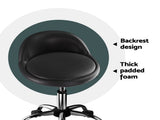 Artiss Salon Stool Swivel Chair Backrest Chairs SALON-B-BACK-BK