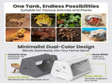 White Desktop Reptile Terrarium Enclosure 35X25.5X22cm with Double Door Opening and Ventilation for V888-ELOSUNG54975-2