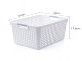 24x Premium Plastic Storage Basket Bulk w/ Grip Handles 31*22*17.8cm V563-PS3122-1BOX