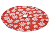 Christmas Tree Skirt White Snowflake Pattern Xmas Tree Mat for Holiday Party Decorations122cm/48.0in V1294-YM0523-3115210224011