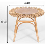 Holly 65cm Round Side Table Mango Wood Top Rattan Frame - Natural V315-VOD-KEND-01