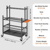 VEVOR Garden Tool Organizer, 16 Slots with Hooks, Yard Tool Tower Rack with Wheels for Garage V952-CKGJSNJJSCRSKI5SAV0
