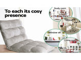 Artiss 2X Lounge Sofa Bed Flannel Fabric Grey FLOOR-SBL-M193-S-GYX2