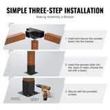 VEVOR Pergola Bracket Kit 4''x4'', 2pcs 4-Way Heavy Duty Corner Bracket V952-LPJJST2PCS4XSCD6IV0