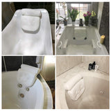 Bathtub Spa Pillow with 4D Air Mesh Technology and 7 Suction Cups, Helps Support Head, Back, V1192-AZ-W-12313