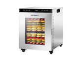 Devanti Food Dehydrator Stainless Steel Fruit Dryer 16 Tray Silver FD-E-500R-16T-SS