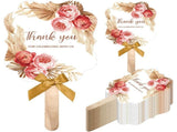 50 Sets Wedding Fans for Guests Bulk Thank You for Celebrating with Us Fans Hand Fans Handheld V1192-AZ-W-12094