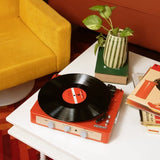Gadhouse Brad MKII Record Player - Tangerine Bundled Crosley Record Storage Display Stand V398-GAD0105-BSS