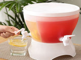 Cold Water Dispenser Jug 3-Compartment Beverage Server with Push-Button Faucs Large Capacity V1370-AZ4-09342