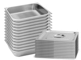 SOGA 12X Gastronorm GN Pan Full Size 1/2 GN Pan 10cm Deep Stainless Steel Tray With Lid GP5410WLIDX12