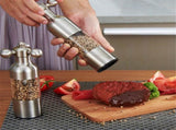 Salt and Pepper Grinder, Manual Stainless Steel Faucet Salt Shakers Mill with Handle, Refillable V1188-WTJ-QDH-01990