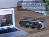 Bluetooth Speaker with 15W Wireless Charger Digital Alarm Clocks FM Radio Music Player V462-MD-181-02