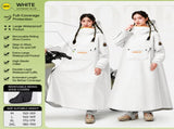 White Full Coverage & Extended Cycling Hooded Rain Poncho with Detachable Shoe Covers, 2XL Size V888-ELOSUNG52839