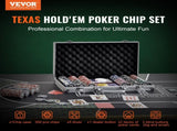 Poker Chip Set, 300-Piece Poker Set, Complete Poker Playing Game Set with Aluminum Carrying Case, V952-PKCMTZPS300GWDWOVV0