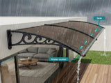 Instahut Window Awning Drainage 0.6mx0.6m Outdoor Brown AWN-DR-06X06-BR
