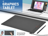 Digital Graphics Tablet Drawing Pad 8192 Levels Large Working Area 285x180mm Compatible with V985-GRAPHICSTABLET