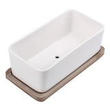 SWETRACE Ceramic Oblong Flower Pot White 1 Set 6.7X3.3In V1189-LWWAL-20260327-03580