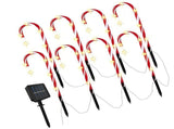 12 Pack Solar Candy Cane 8 Modes Xmas Decorations Ground Stake Outdoor Pathway Candy Cane V1294-YM0901-3119240105111