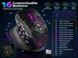SOLAKAKA Wireless MMO Gaming Mouse 16 Buttons Bluetooth 24000 DPI RGB XFF3-MSSM809P-BK