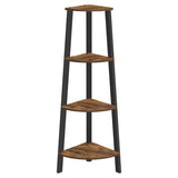 VASAGLE Corner Shelf 4-Tier Industrial Storage Rack Rustic Brown and Black V227-9101402108992