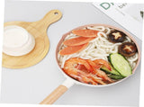 Nonstick Frying Pan, Granite Coating with Wooden Handle, Compatible White Aluminum Cookware for V1369-AZ3-W-00808