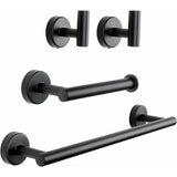 4 Pcs Bathroom Hardware Set, Matte Black Bathroom V1237-ZY-715-178