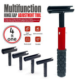 Four-in-One Hinge Gap Adjustment Tool with Interchangeable T-Type Heads for Aligning Door Hinges, V1341-ZY-ZYBAJ7G5-BLACK