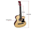 Karrera 38in Cutaway Acoustic Guitar with Carry Bag - Natural CC38-NAT