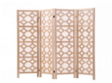 Artiss 4 Panel Room Divider Folding Privacy Screen Wooden Partition Geometric Freestanding Separator RD-B-1759-4P-NT