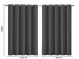 2x Blockout Curtains Panels 3 Layers Charcoal CD1003-180X230-CH_NZ