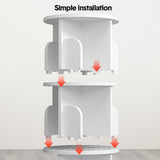 4 Tier Rotating Bookshelf PVC Freestanding Corner Rack Bookcase Multifunctional Spinning 360 Storage V985-ROTATINGBOOKSHELF
