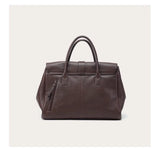 Size L Coffee Elegant Women's Leather Briefcase Tote Vintage Style Large Capacity Commuter Handbag V888-ELOSUNG27565