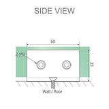 100x70cm Corner Frameless Shower Screen with Chrome U-Brackets and Floor U-Bracket and SS Hinges, V63-866731