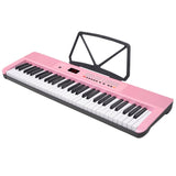 Karrera 61-Key Electronic Piano Keyboard with LED and Folding Stand in Pink CHJ-SD1 EKB-CHJ-SD1-PK