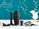 Cocktail Shaker Set - Matte Black - Stainless Steel Black Black V1188-ONEFD72-07822-1