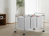 3 Pcs Laundry Sorter Cart Replacement Bags, Heavy Duty Oxford Hamper Liners for 3 Section Carts, V1188-MS-721-237