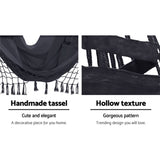 Gardeon Outdoor Hammock Chair with Stand Tassel Hanging Rope Hammocks Grey HM-CHAIR-TASSEL-GREY-U