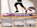 Everfit Treadmill Electric Walking Pad with Incline Foldable for Home Gym Pink TMILL-400H-INC-PK