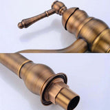 Retro Basin Faucet 360 Degree Swivel Single Lever Bathroom Mixer Tap High Spout Hot and Cold Water V1237-ZY-715-064