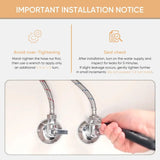 Faucet Supply Lines Braided Stainless Steel 3/8 Comp x M10 Male Connector for Faucet Installation 40 V1189-LC-LY-00139