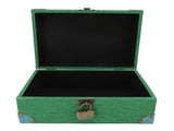Wood Leather Treasure Chest Square Handmade Vintage Jewelry Keepsake Storage Box with Lock for Combs V1294-YM0901-3117250008512