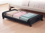 Levede 2x Under Bed Storage Containers for Shoe and Apparel Clear-Lidded Black SO1032-BK-2PC-AU