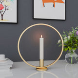 Round Circle Iron Candlestick Craft Desk Candle Holder for Candlelight Dinner V1294-YM0727-JY17395-02