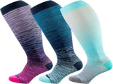 Wide Calf Compression Socks for Women & Men Extra Large Size Support Socks for Nurses Running V1258-DP02-F-505