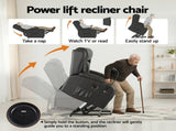Artiss Power Lift Recliner Chair Massage and Heat for Elderly, Electric Sofa Reclining Chair RECLINER-A5-UB-PU-BK-AB